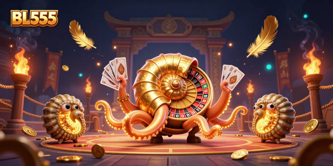 Engage in thrilling gameplay at BL555 casino with a nautilus-themed roulette and glowing companions.
