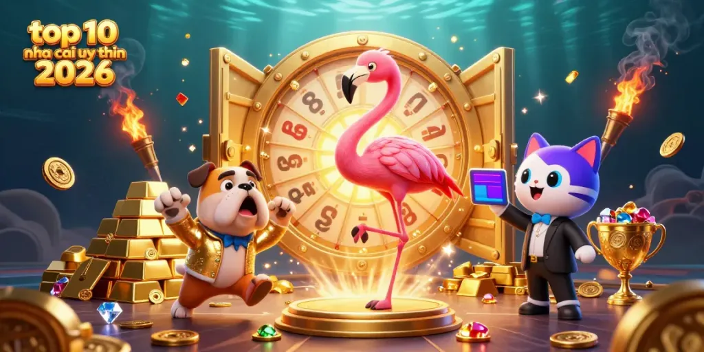 Spin the prize wheel with excitement in this vibrant scene, showcasing the top 10 nha cai uy tin 2026.